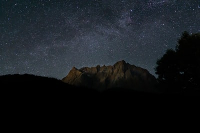 星夜下的黑白山